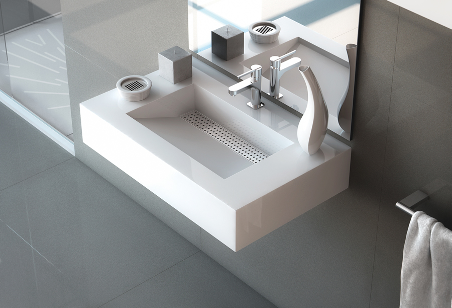 Silestone Waschbecken Simplicity passt auch in das kleinste Bad