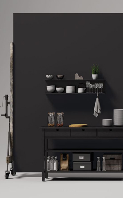 Black Tinta Unita - LEVEL Keramik Stilvoll Küchenarbeitsplatten