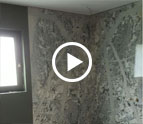 Granit Rückwände Mont Bleu und Marmor Rückwand Bianco Carrara
